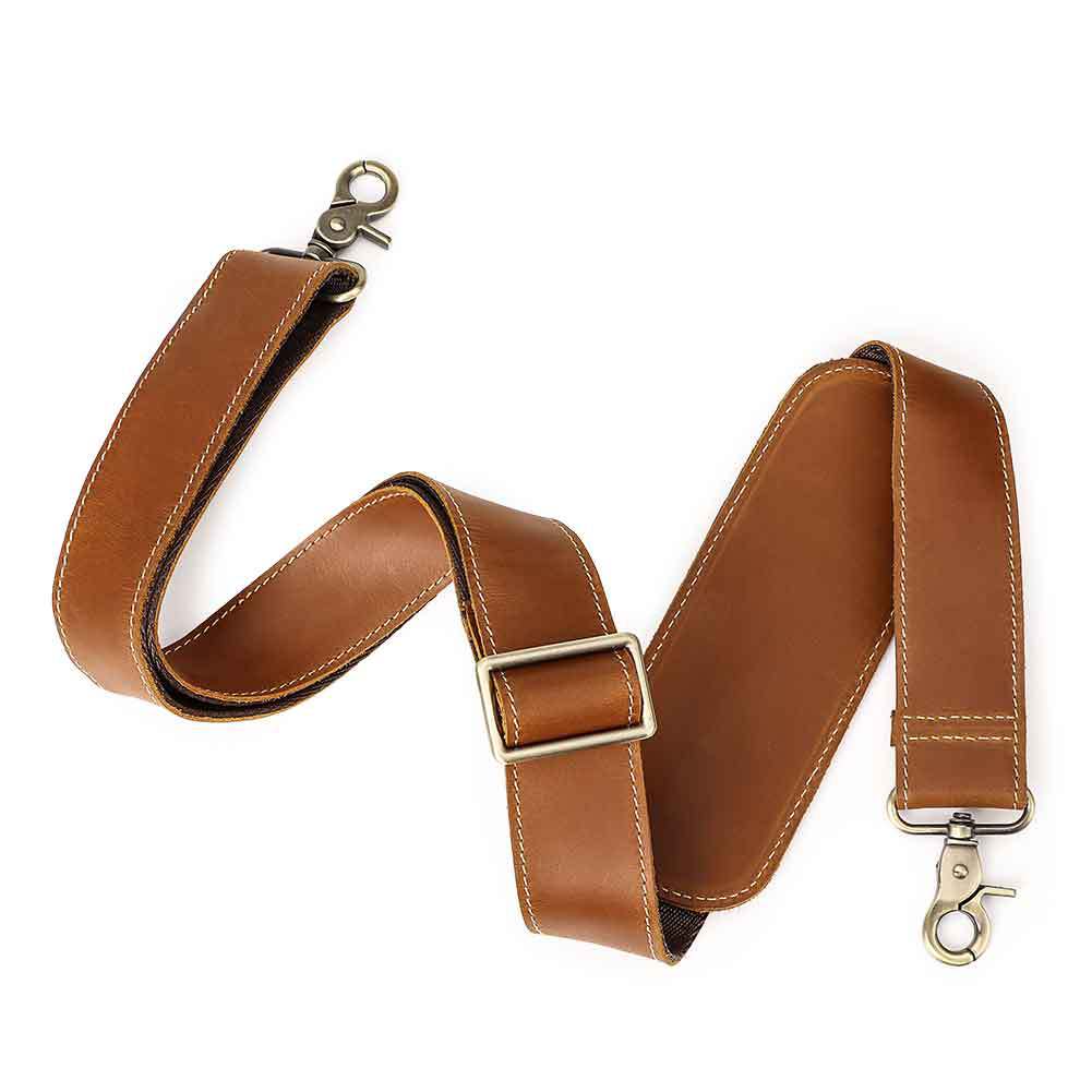 thumbnail for Men's Shoulder Bag, Metal Belt, Bag, Accessories, Vintage Crazy Horse Leather Strap, Crossbody Bag, Genuine Leather Shoulder Strap, Adjustable