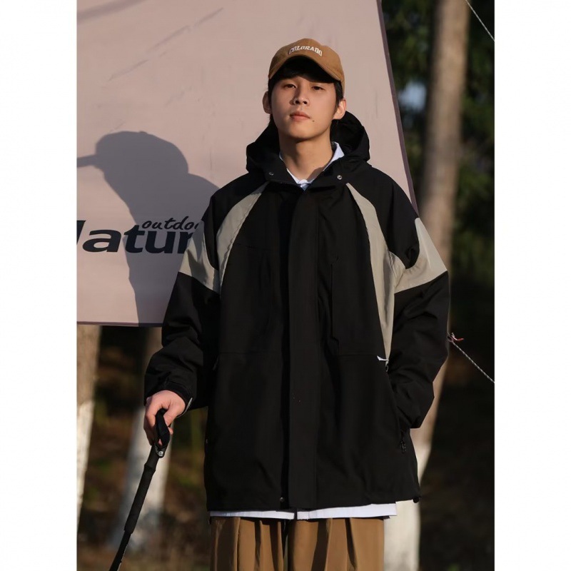 Spring Japanese retro jacket with hood for leisure