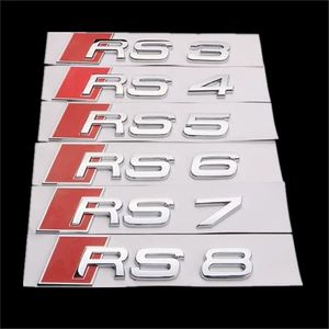 Audi RS3 RS4 RS5 RS6 RS7 RS8 avtomobil emblemi; Audi modifikasiya RS emblemi
