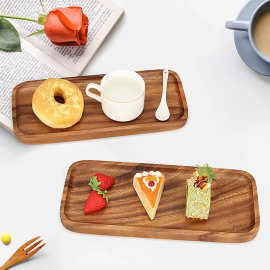 实木托盘日式家用木质下午茶点心盘长方形相思木蛋糕水果托盘