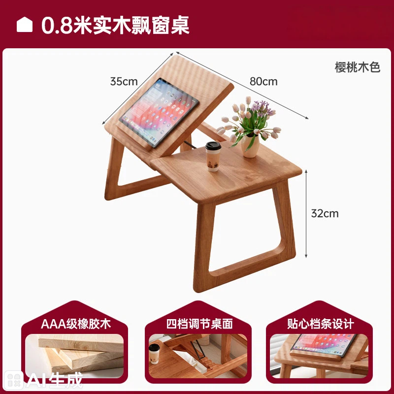 Tabla de ventana flotante, tabla plegable de tatami japonés, tabla de computadora, tabla de madera maciza, tabla de té baja, balcón