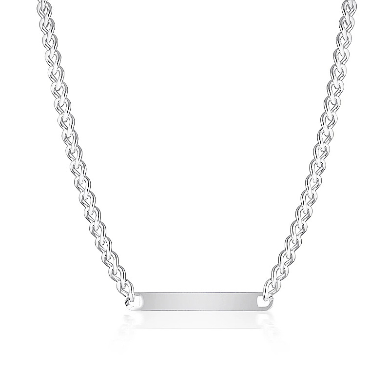 Collier pendentif carré minimaliste en acier inoxydable_voghion.com