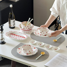 浪漫心语碗碟盘高颜值情侣陶瓷餐具套装水杯碗生日礼物伴手礼