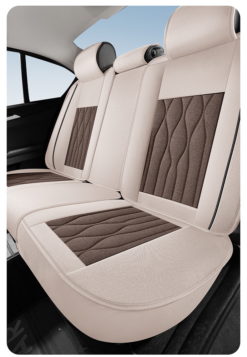 2025 New Model Linen All-Season Universal Car Seat Cushion Full Surround Breathable Seat Cover Cross-Border Wholesale