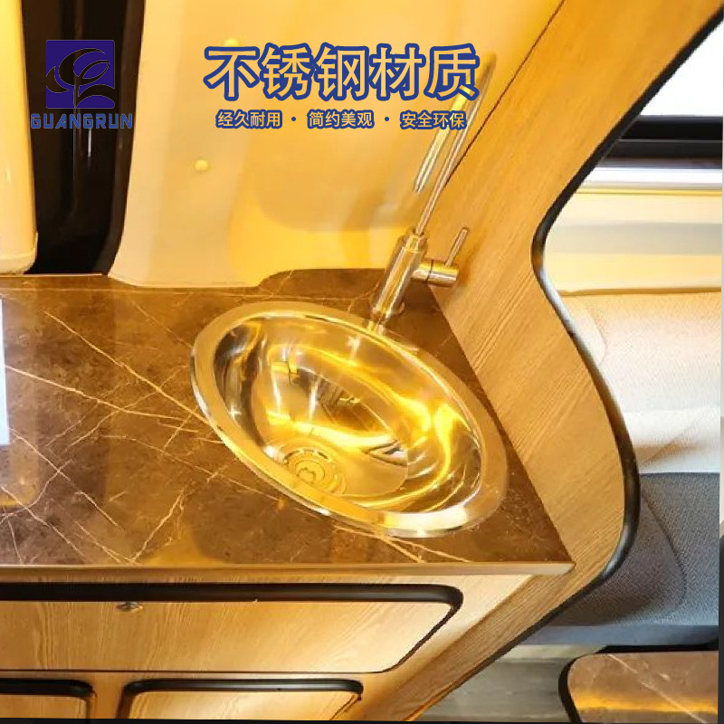 Guangrun alta gama RV yate acero inoxidable plata fregadero accesorios de RV GR-584