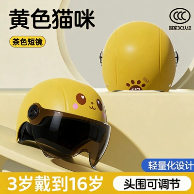 National Standard 3C Certified Winter Motosiklet kaskı (dəbilqə) - 309-little-yellow-cat-brown-short-glasses