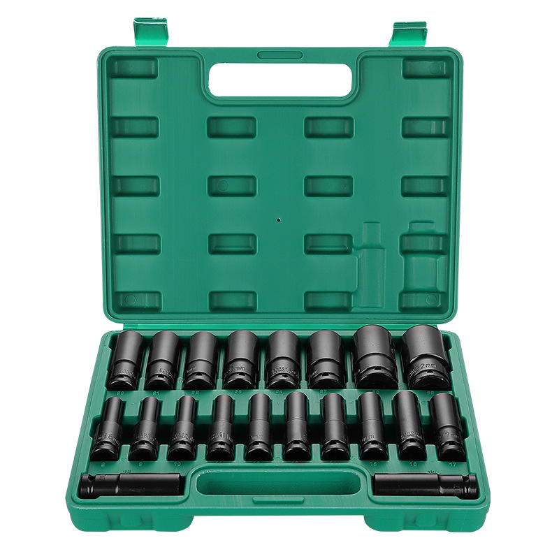 Bosque verde socket llave eléctrica interior y exterior hexagonal alargada pistola de aire cabeza de la manga lote cabeza tamaño volador herramienta de reparación de automóviles traje