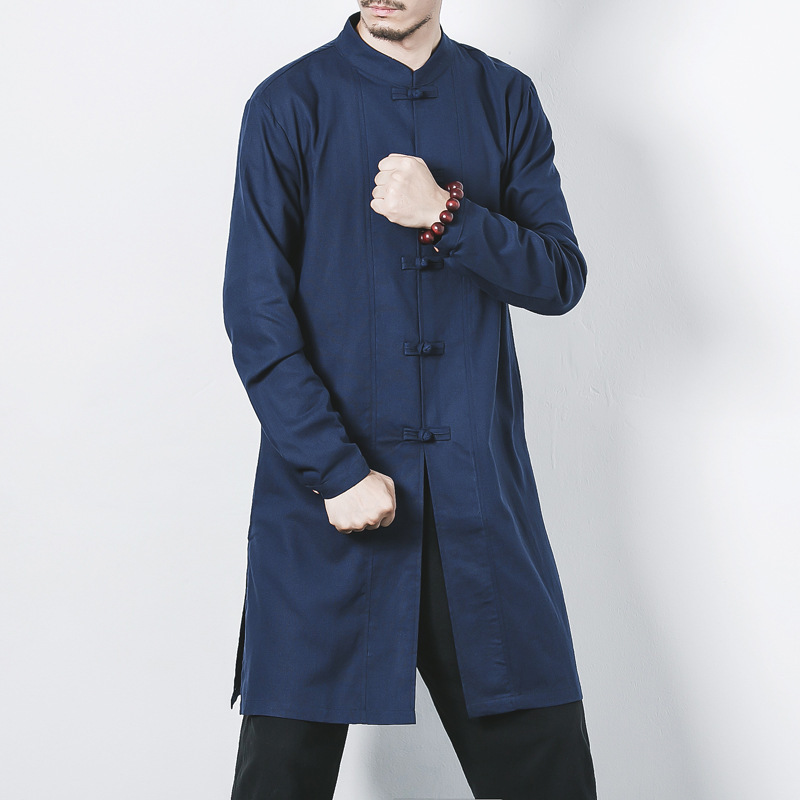 2024 년 가을 버클 코트 솔리드 컬러 칼라 리넨 탕 세트 레트로 젠 세트 주시