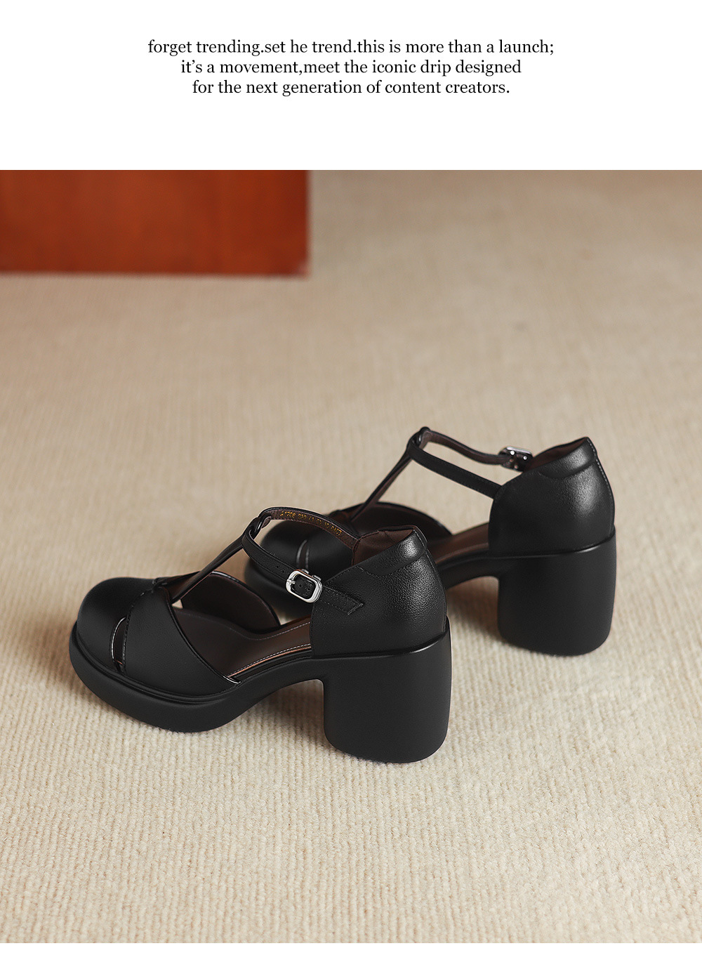 Sandal cao gót nữ mũi nhọn quai chữ T đế dày gót 7 cm — đen chi tiết 18