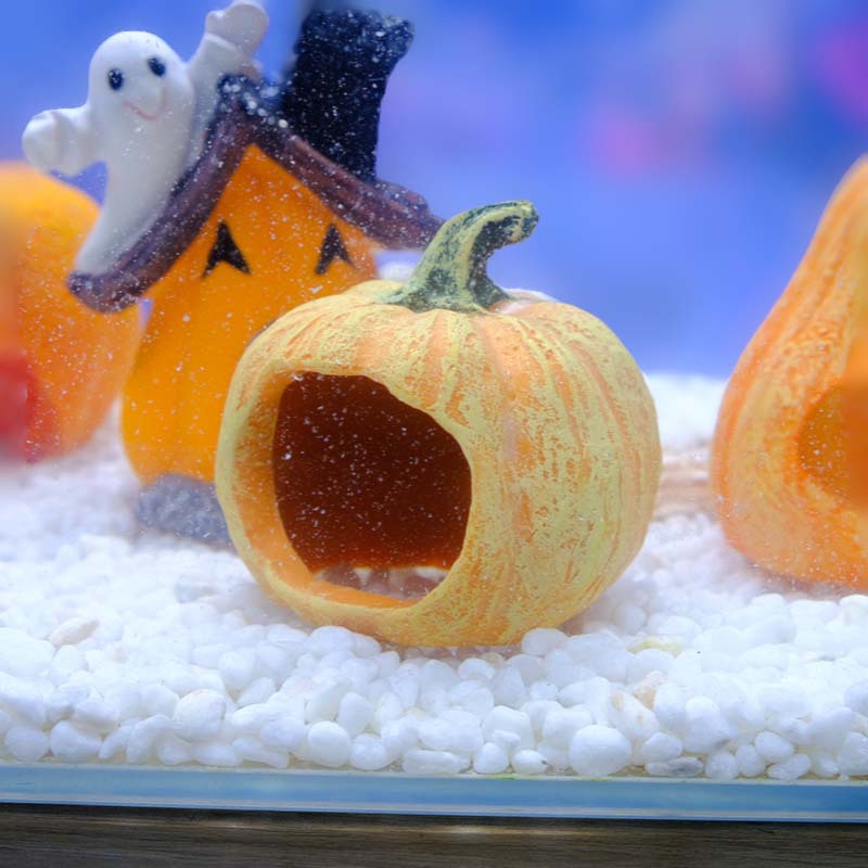 Acuario Peces de calabaza gordos y delgados para evitar la casa, resina, protección del medio ambiente, simulación de Halloween, lámpara de calabaza, juguete resistente a las caídas