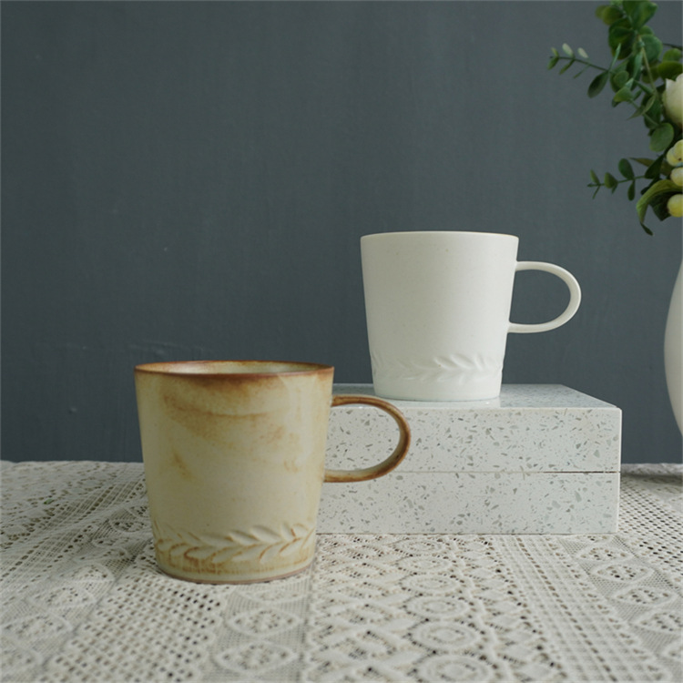 Ceramic Coffee Mug Japanese Style Aesthetic Afternoon Tea Cup_voghion.com