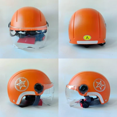 Seasons Electric Scooter Half Helmet, Motosiklet kaskı (dəbilqə) - pentagram-dark-orange