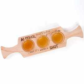 跨境实木酒杯托 精酿啤酒杯木托盘 酒馆鲜啤试饮品尝杯架酒托盘