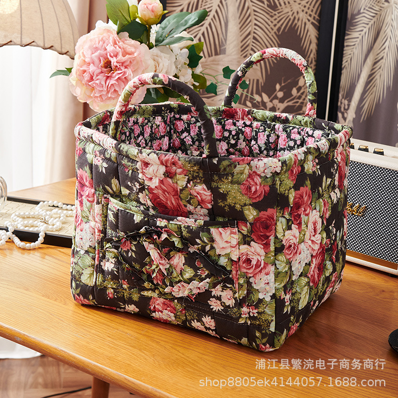 対外貿易輸出家庭布芸収納バスケット韓国式田園風携帯下着雑物整理枠機洗濯収納バスケット