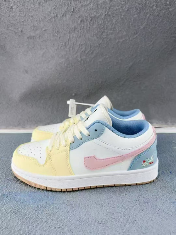 2025 新 AJ1 マカロンロートップ文化カジュアルスニーカー同じ立体男性と女性のカップルの靴キャンパススタイルの靴|undefined
