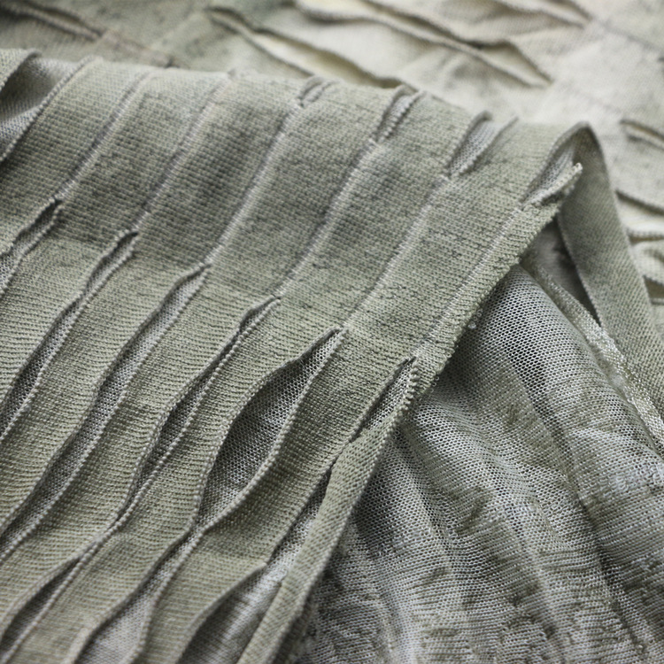 提花开口笑布针织面料扎染烫金高温水溶丝破洞布乞丐布开口笑布料