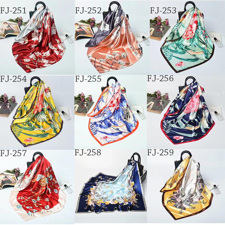 70g Weight Silk Scarf Classification Holiday Occasion Satin Silk Material Color Block Pattern Summer Season Women's Gender Printing Design Retro, Ethnic Style, Bohemian Style Women's Retro Ethnic Style Bohemian Color Block Satin Silk Printing Silk Scarf