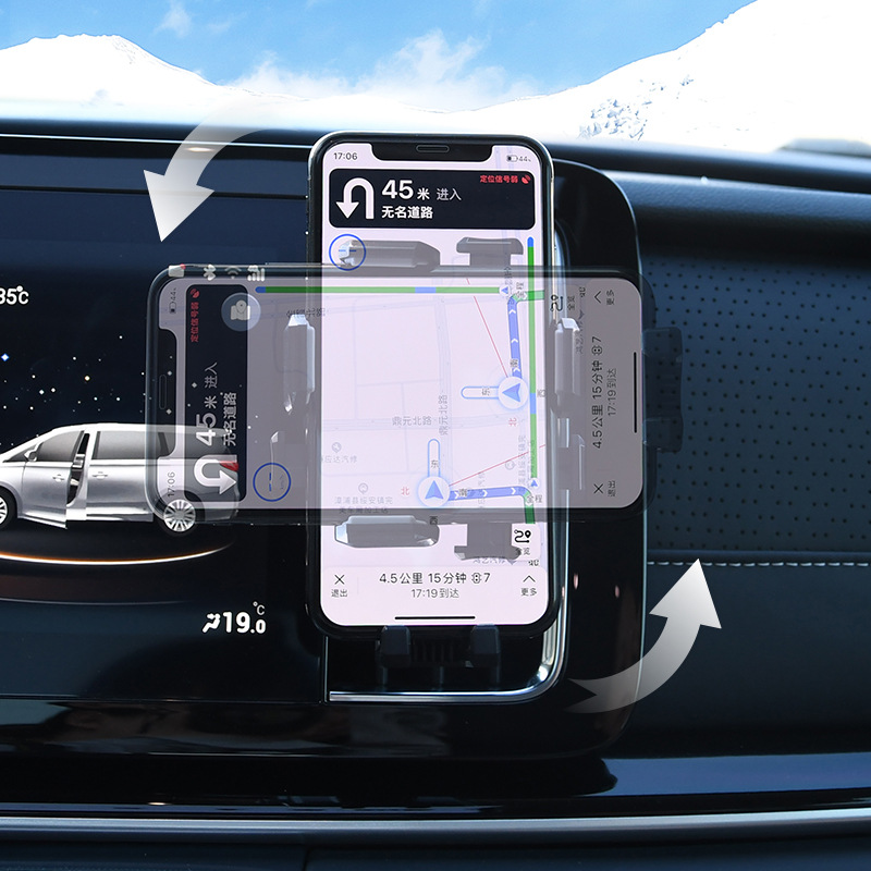 New car mobile phone holder car air conditioner air outlet universal navigation bracket knob automatic locking mobile phone holder