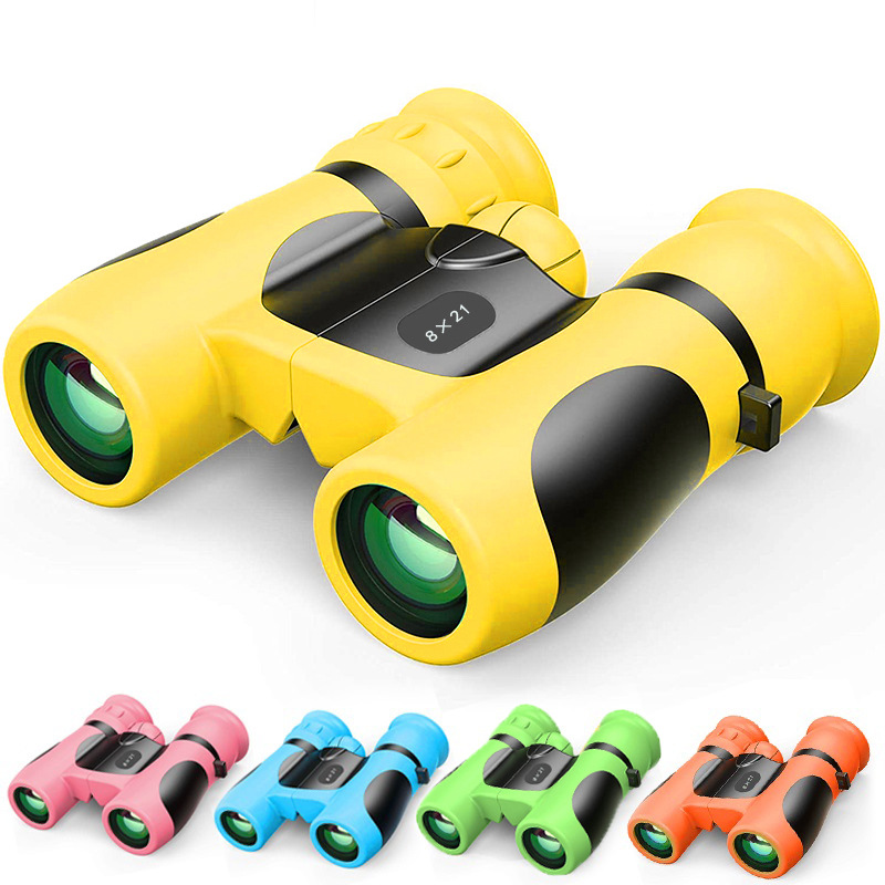 新款亚马逊儿童双筒望远镜 彩色卡通8×21高清迷你便携望眼镜批发