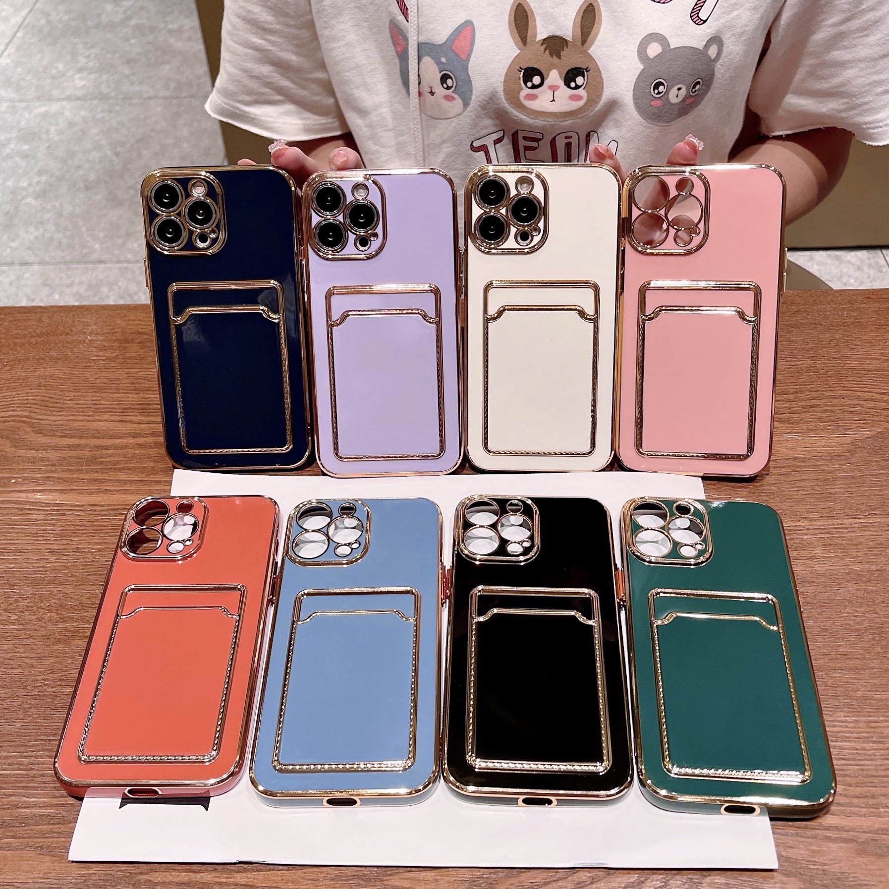 Suitable for Apple 16 mobile phone case iPhone15promax plating card bag 14/13 advanced sense 12/11 net red soft