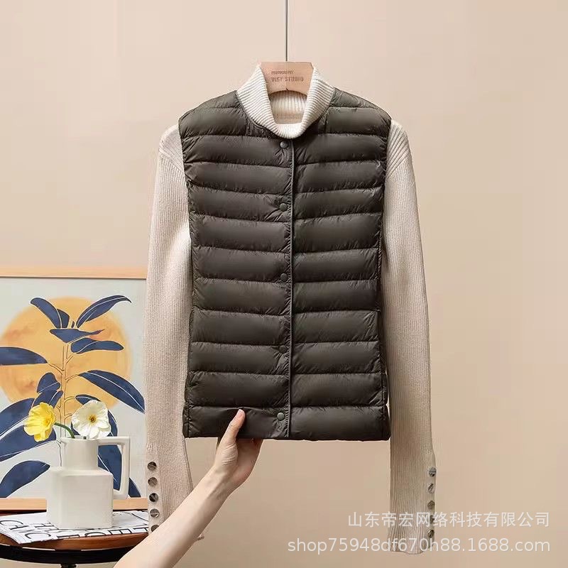 新款冬季加绒外穿加厚保暖马甲女舒适毛绒内里无袖马夹防跑棉马甲