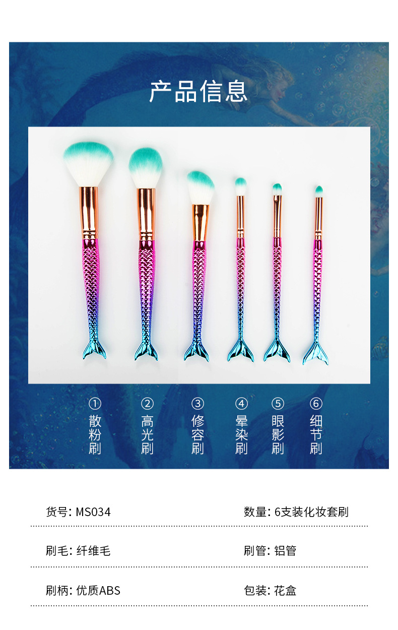 Cross-border export foundation brush, colored makeup brush set, complete set of loose powder, eyeshadow, lip brush, concealer box, beauty tools undefined