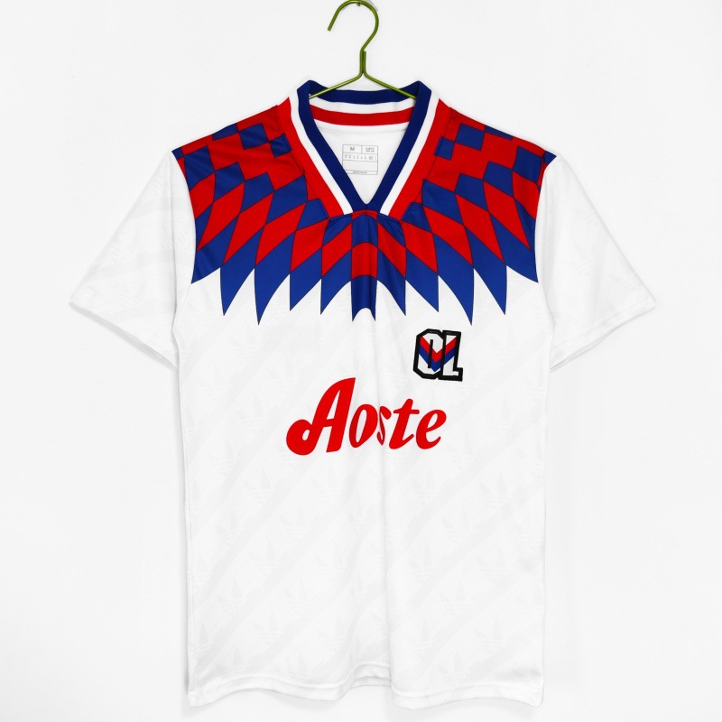 Olympique Lyonnais Retro 1989/90 Home Jersey White/Red/Blue