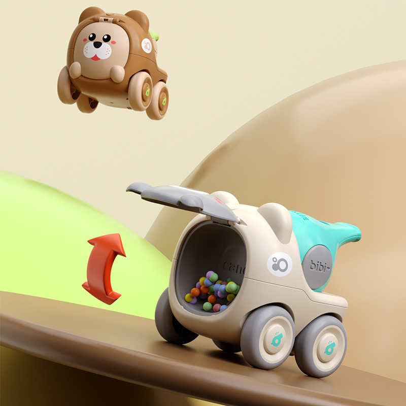Nuevo animal inercia silbato coche animal snack bolsillo de almacenamiento coche cochecito juguetes educativos para niños
