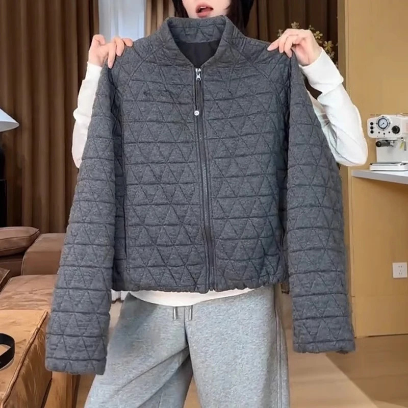 2025 New Quilted Cotton Jacket for Petite Women, Loose-Fitting Baseball Jacket, Versatile Short Coat for Autumn and Winter