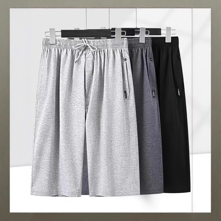 Summer Men's Cropped Pants Dad Pure Cotton Thin Shorts Middle-Aged and Elderly Access Control Large Size Loose Casual Mid-Length Pants Summer Men's Cropped Pants Dad Pure Cotton Thin Shorts Middle-Aged and Elderly Access Control Large Size Loose Casual Mid-Length Pants