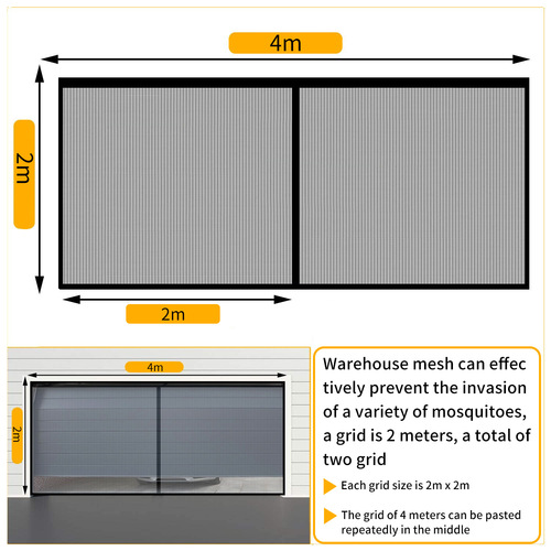 YEGBONG Garage Insect Net Velcro Seamless Retractable Portable Mosquito Net Garage Door Screen Easy to Install