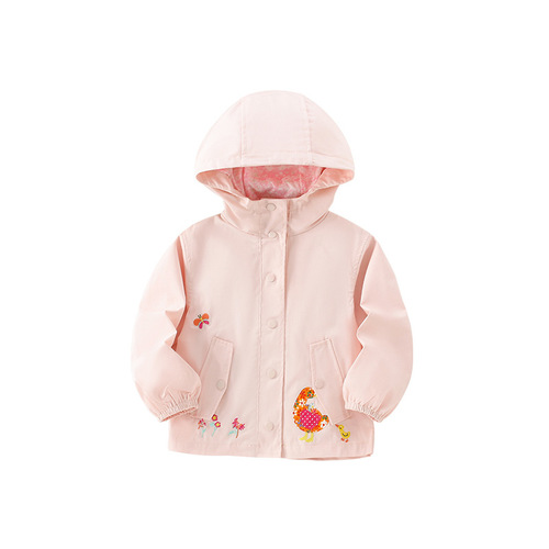 Malwee Girls' Spring and Autumn Outerwear for European and American Middle and Small Children, Casual Hooded Sweatshirt Top, Stylish Long-Sleeved Children's Clothing