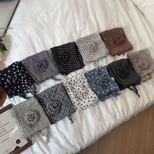 波点玫瑰花朵薄款丝巾气质百搭女士爆款遮颈纹护颈椎小围脖网红潮