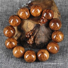 汐浆麻梨疙瘩木佛珠手串 满花老料非紫檀崖柏黄麻利老人礼品木手