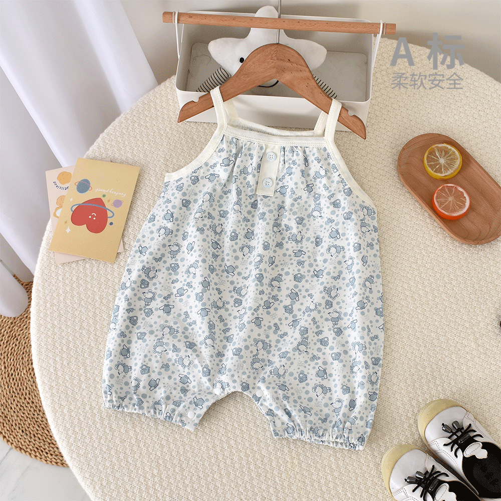 Baby Wrap Bag Diaper Shirt Baby Clothes Summer Thin Sleeveless Cotton A Class Newborn Girl Baby Strap Onesie
