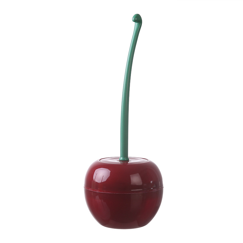 Nuevo cepillo de inodoro de cereza de plástico doméstico lavado de manos sin rincón muerto limpio cepillo de mango largo con conjunto de base