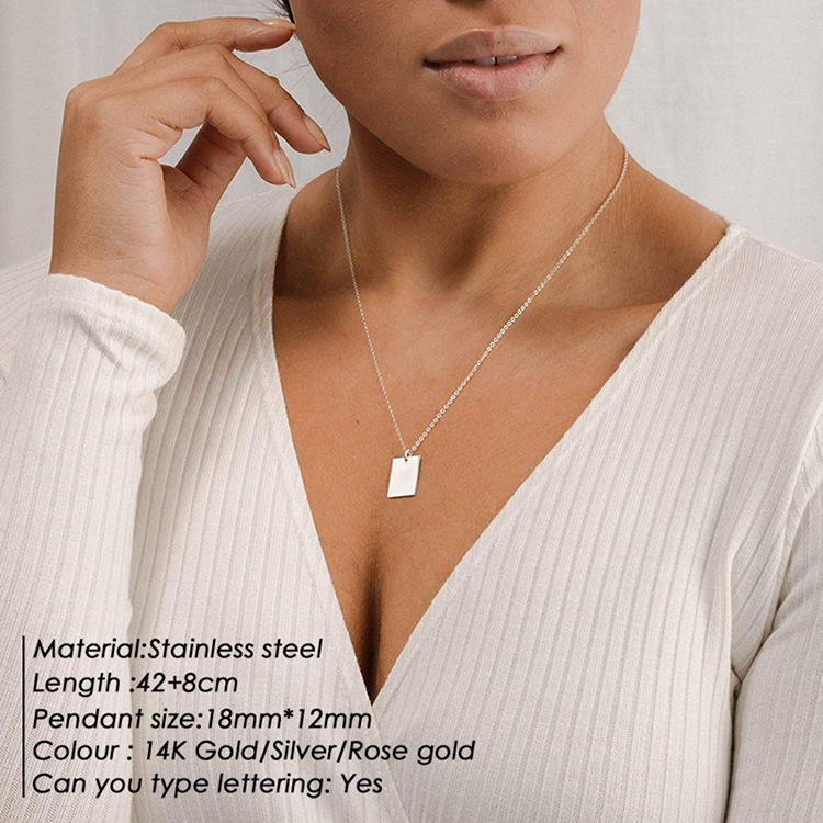 Collier Simple En Acier Inoxydable En Gros display picture 2