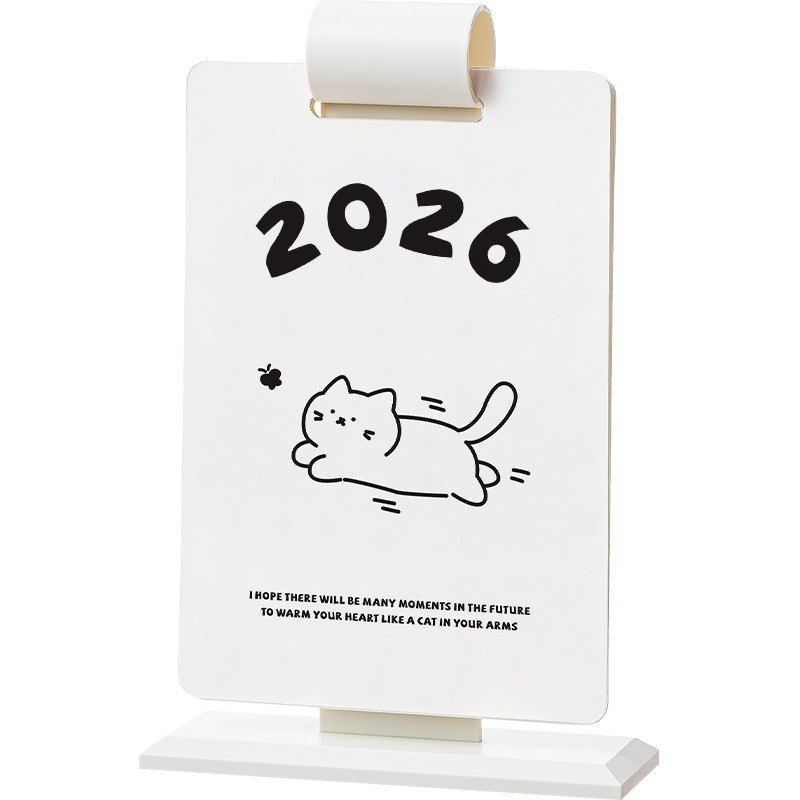 可爱猫咪文创计划台历2026马年高颜值学生卡通桌面打卡日历小摆件