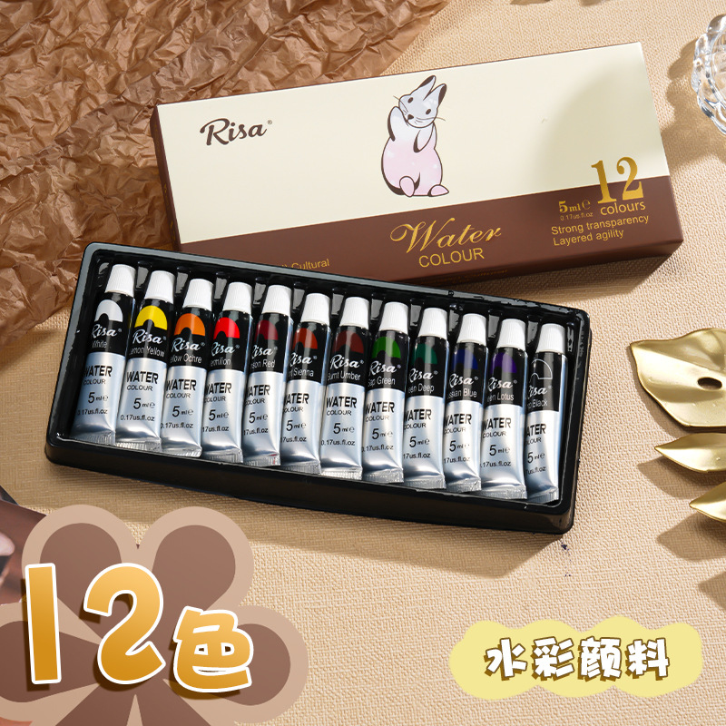 Mini caja de pintura de acuarela caja de nuez portátil cuaderno de dibujo de viaje cuaderno de dibujo conjunto de color image 13