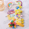 Cartoon children's hair accessory, cute hairgrip, rainbow hairpins for early age, Korean style, no hair damage