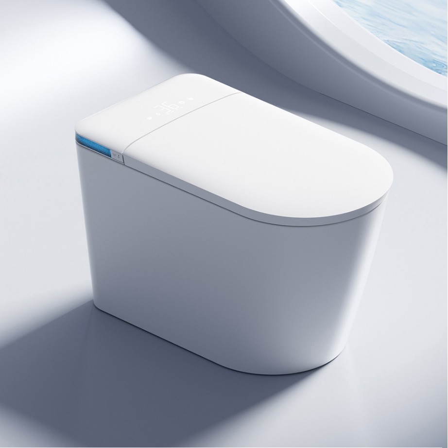 [Silent Flushing X8 Deluxe Edition] limpieza espiral con asiento ampliado triple filtración con tanque de agua de doble bomba inodoro inteligente