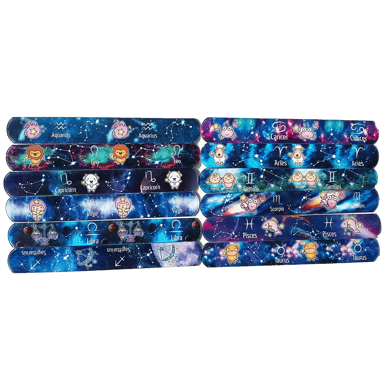 Constelación 12 estilo Snap anillo pulsera niños Snap anillo pulsera cielo estrellado partido Snap anillo
