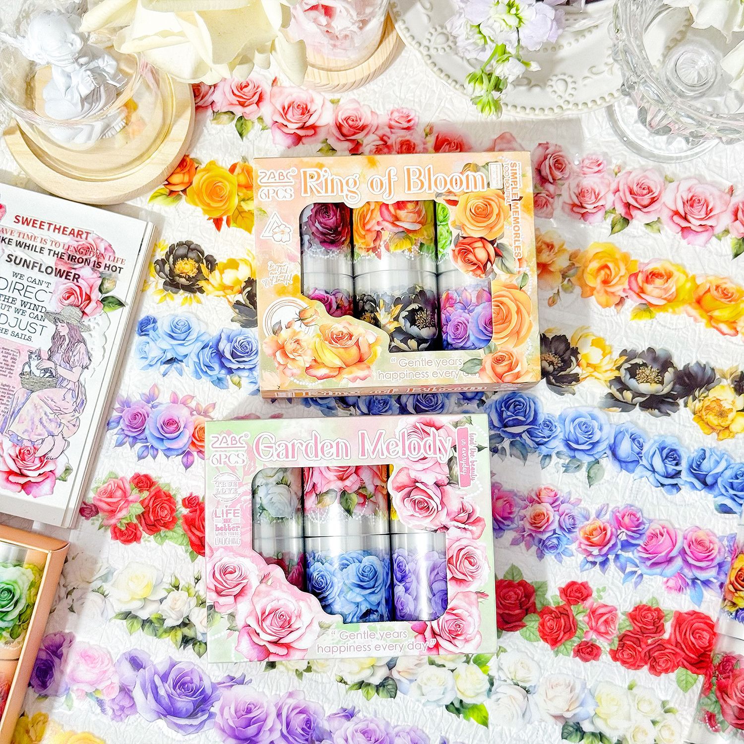 Huahai suave, transparente, impermeable, cinta de pet, caja, diario de bricolaje, pegatinas de paisajismo, pegatinas de flores, pegatinas de cuentas de manos