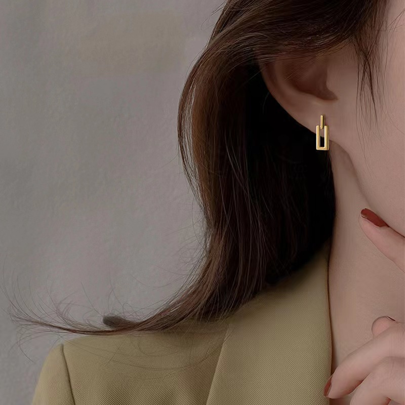 Inlay Design 1 Pair Simple Style Solid Color Inlay Copper Zircon Drop Earrings