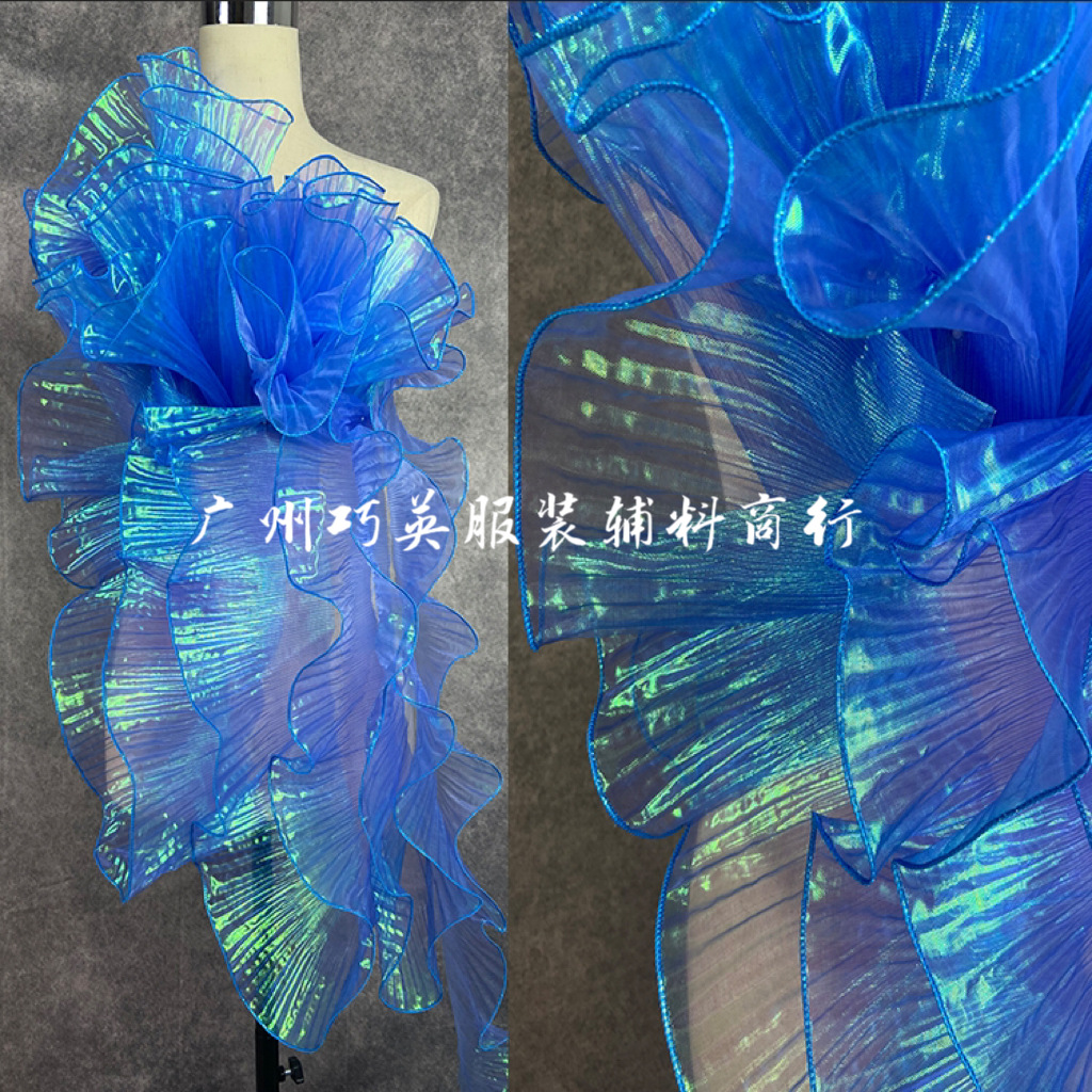 Spot 15cm Symphony organza pliegues degradados sirena tridimensional ropa falda accesorios hoja de loto encaje