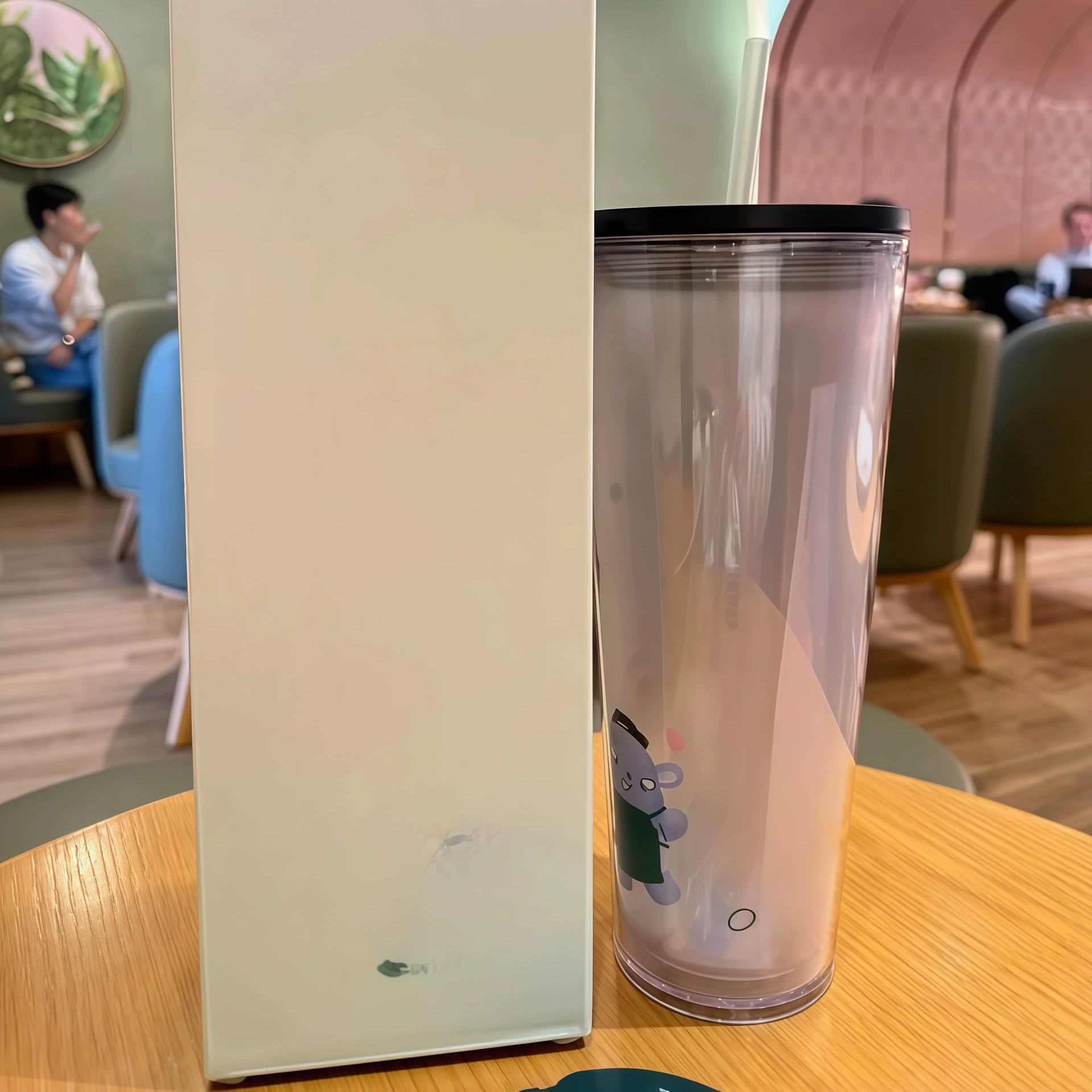 Cartoon double-layer handheld glass stainless steel