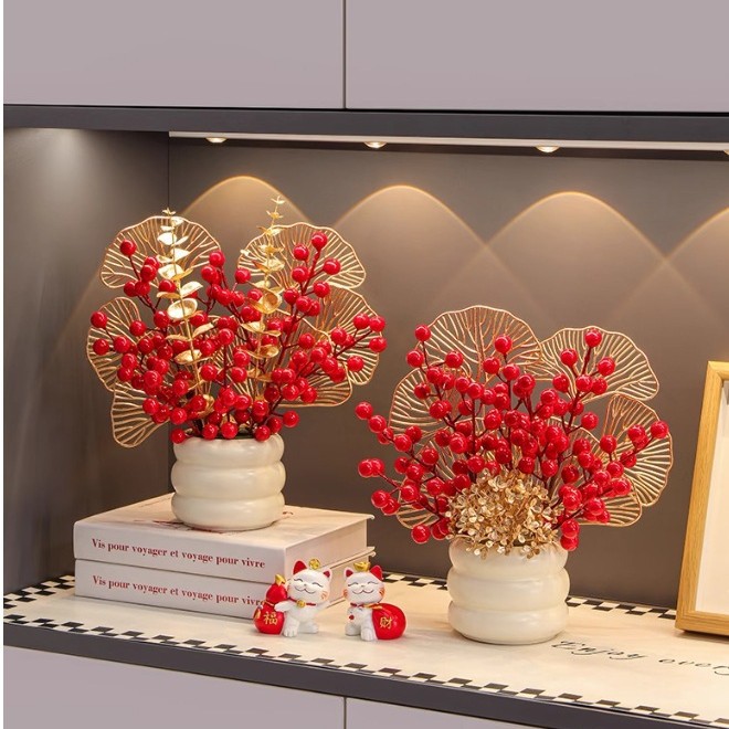 Plantas de imitación de jardinería interior paisajismo decoración de riqueza fruta sala de estar ventana flotante porche TV gabinete decoración de escritorio flores falsas