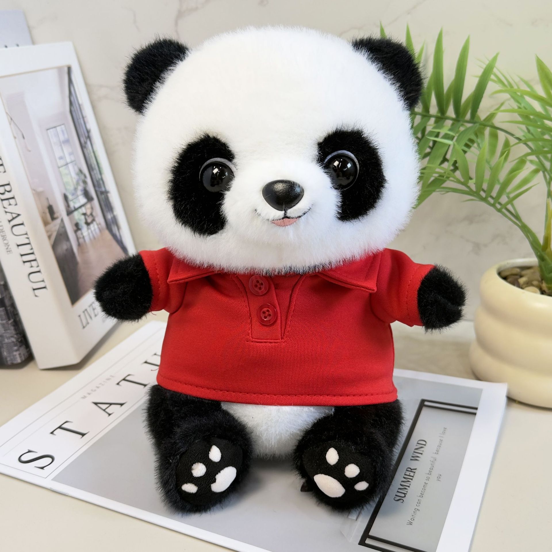 Cute tesoro nacional panda muñeca muñeca de peluche muñeca panda muñeca Chengdu logotipo de la empresa de impresión de recuerdos