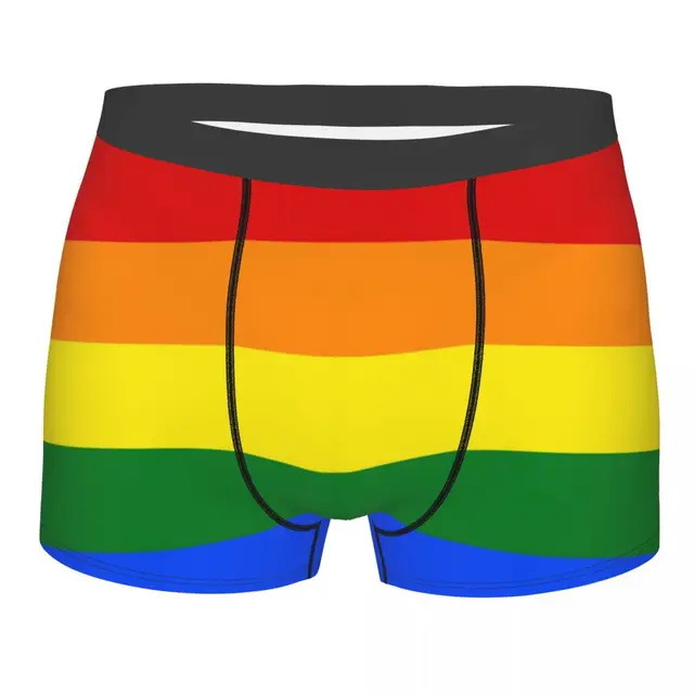 Venta rápida transfronteriza venta caliente 3D transpirable ropa interior casual para hombres color arco iris bóxer pantalones cortos para hombres MP01