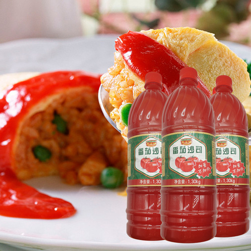 Tomato Sauce 1.3kg Commercial Restaurant Household Seasoning Large Bottle Tomato Ketchup Hand Grabbing Pie Barbecue Sauce Wholesale 